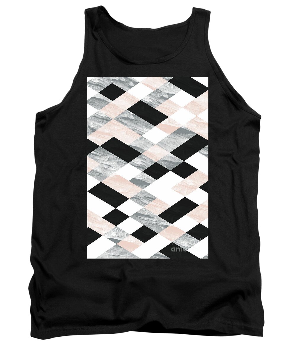 Pastel Tank Top featuring the mixed media Pastel Scheme Geometry by Emanuela Carratoni
