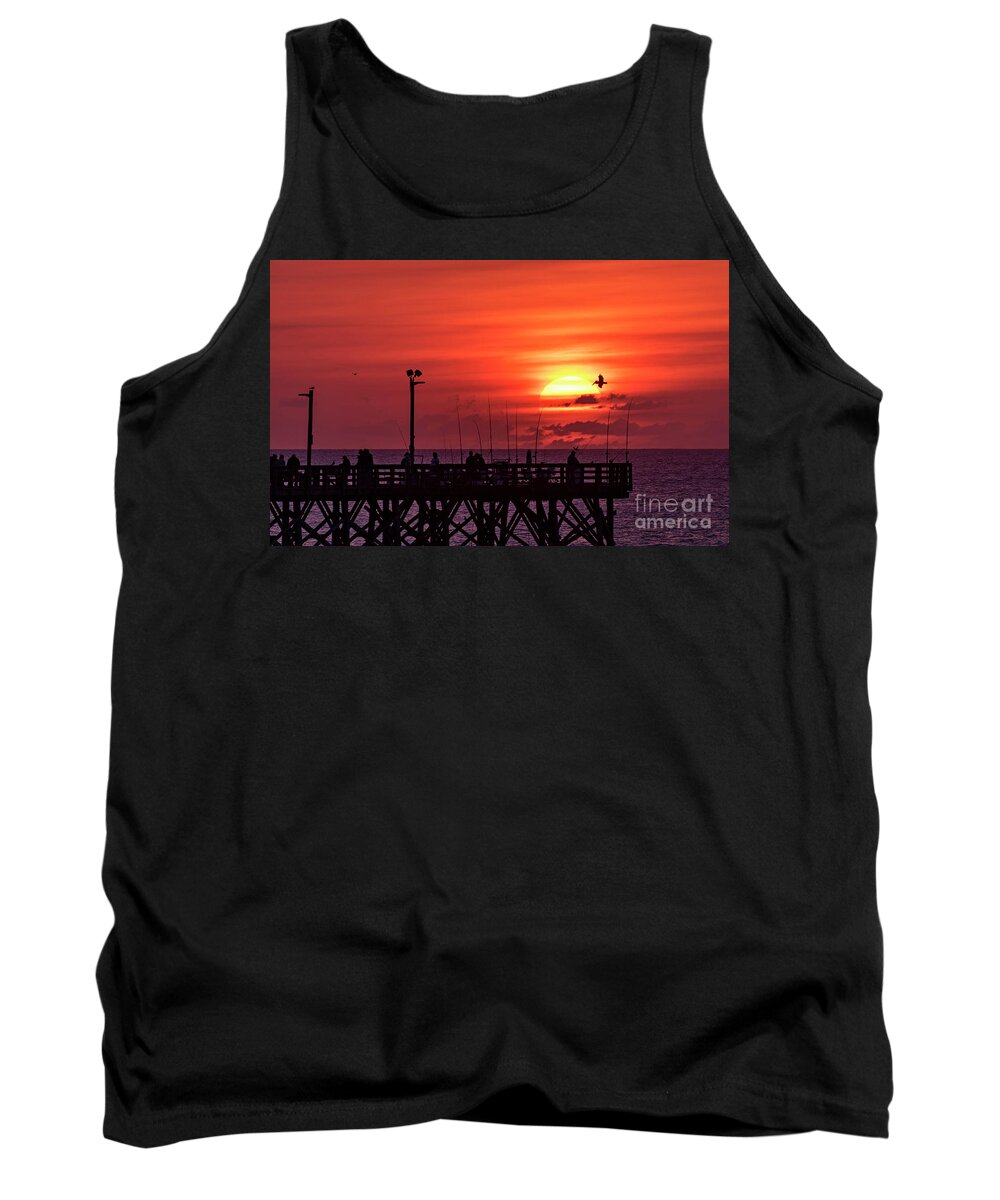 Topsail Island Tank Top featuring the photograph Pelican by DJA Images