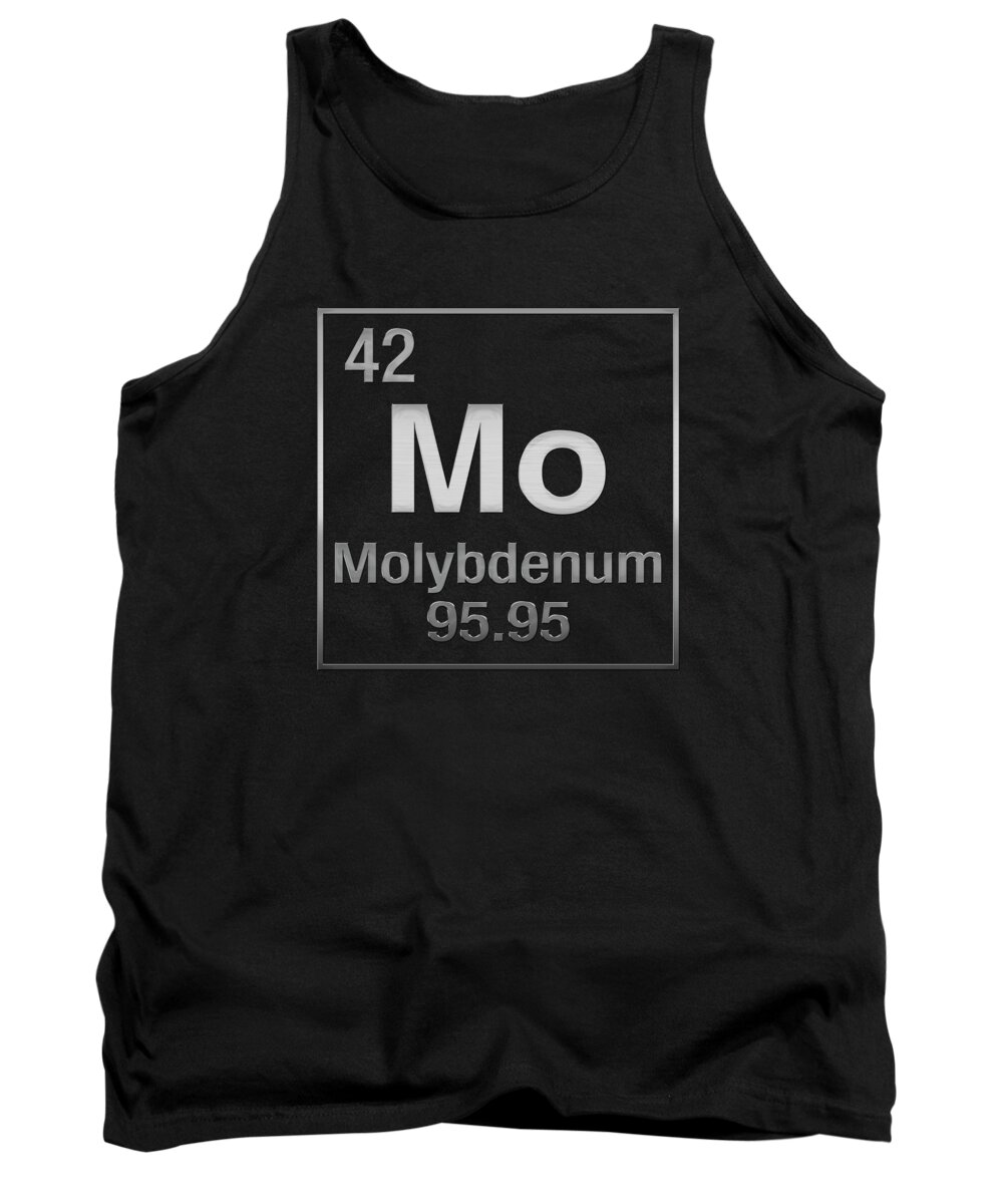 'the Elements' Collection By Serge Averbukh Tank Top featuring the digital art Periodic Table of Elements - Molybdenum - Mo - on Black by Serge Averbukh