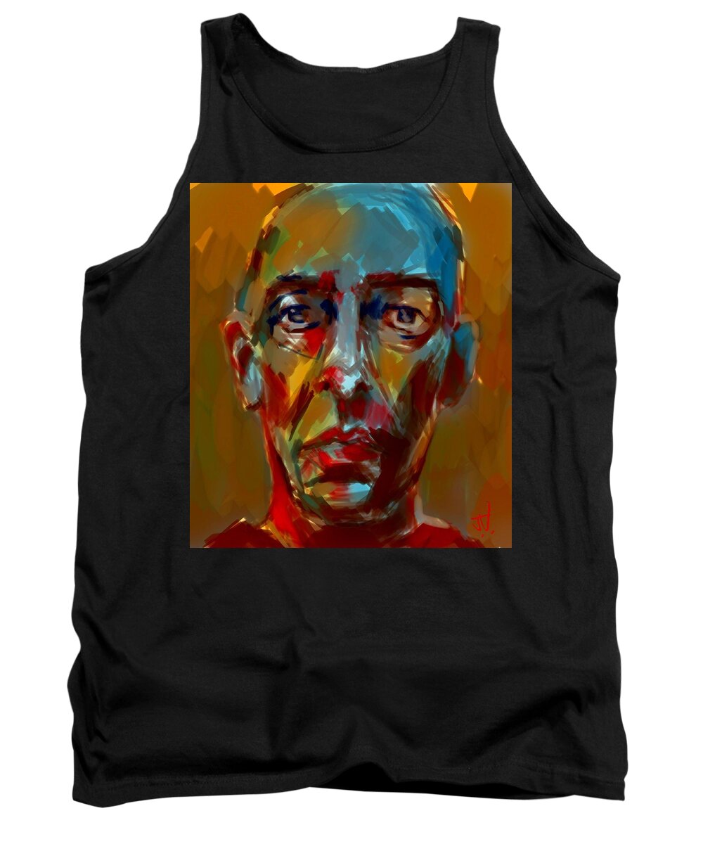 Portrait Tank Top featuring the painting Peter by Jim Vance