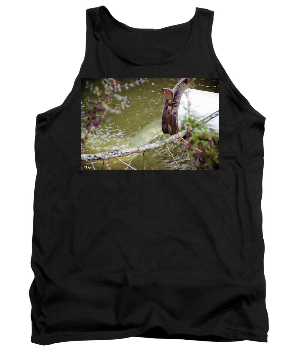 Pipe Tank Top featuring the photograph Pipe and Water by Gina O'Brien