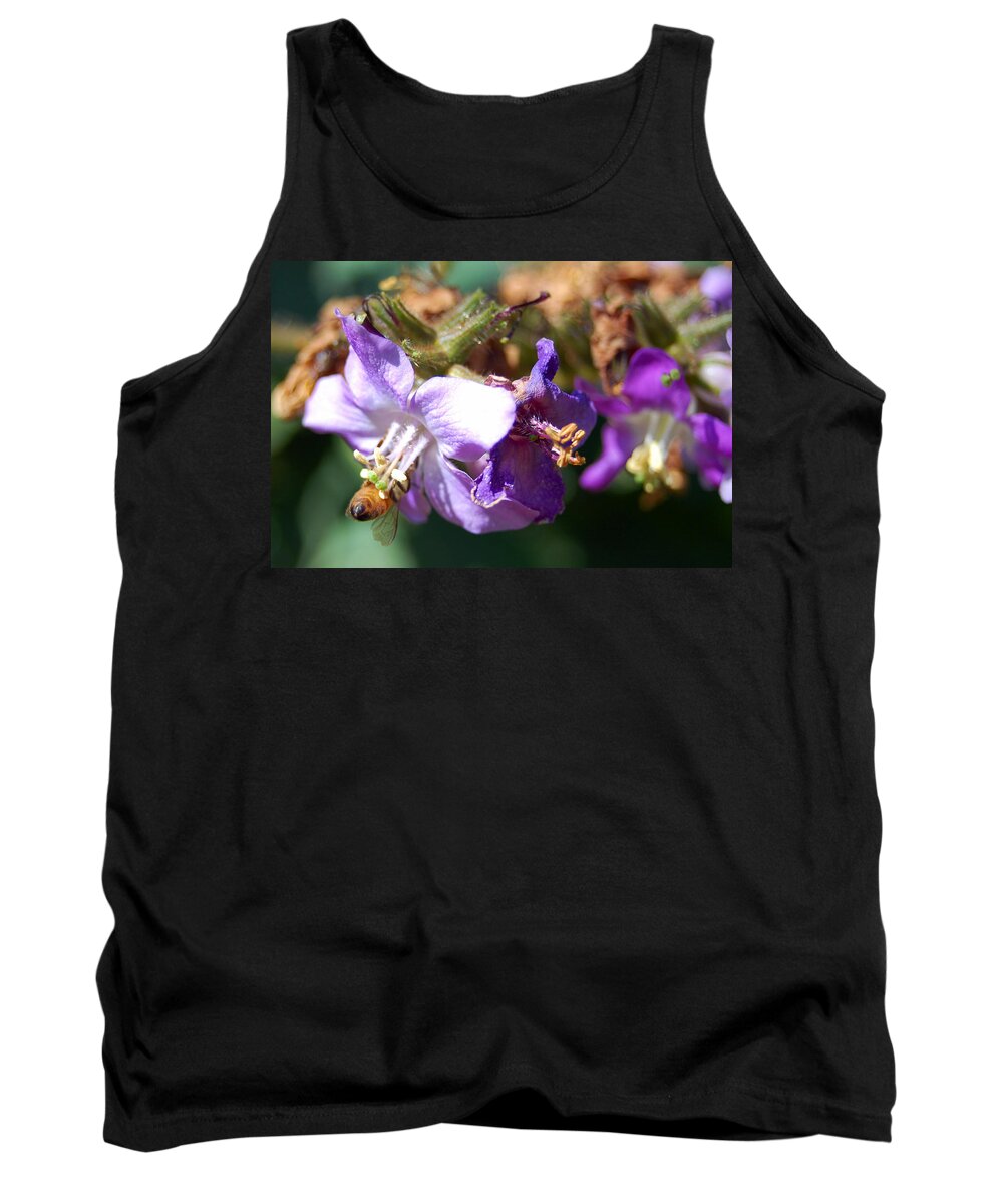 Bee Tank Top featuring the photograph Pollinating 3 by Amy Fose