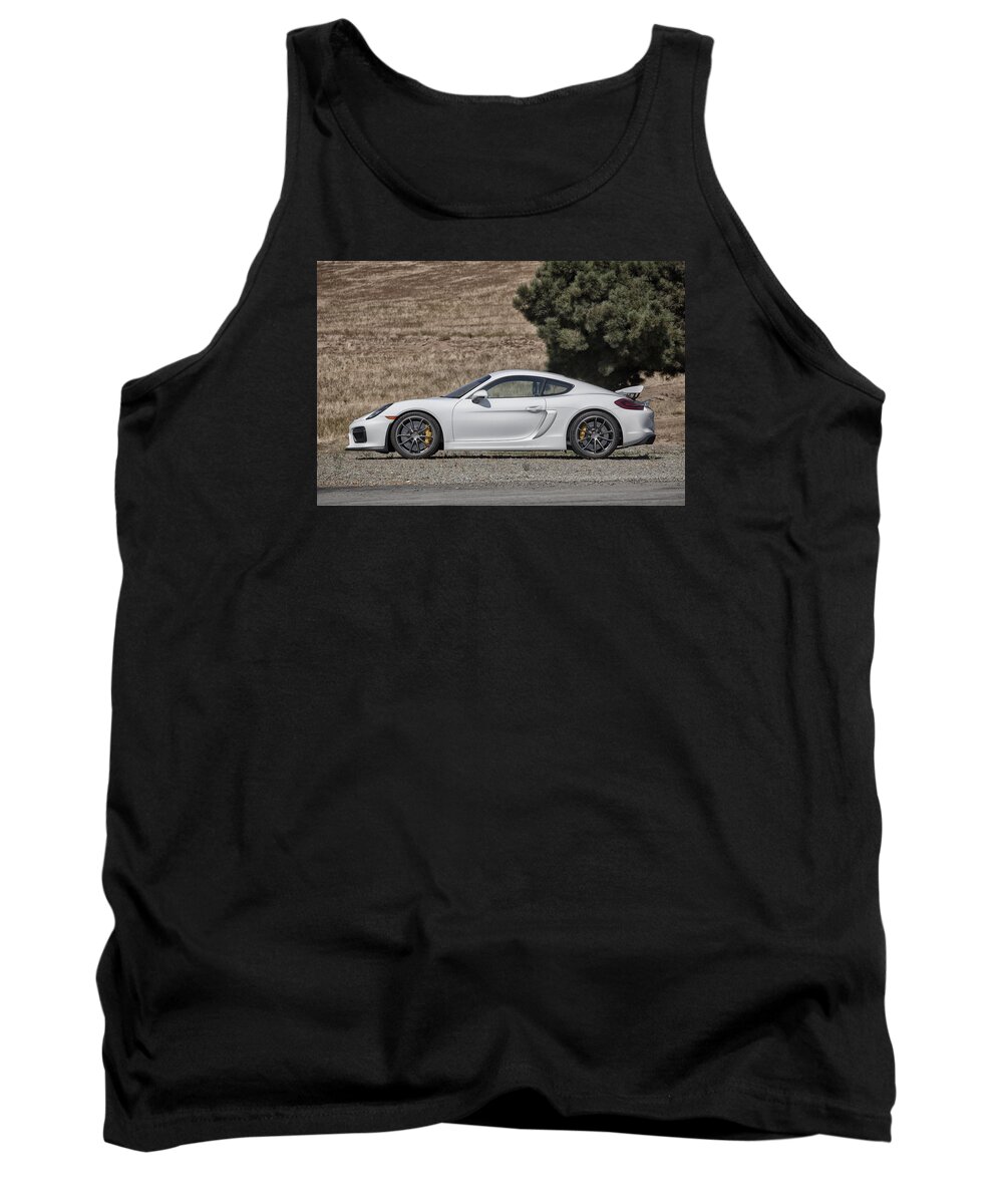 Cars Tank Top featuring the photograph Porsche Cayman GT4 Side Profile by ItzKirb Photography