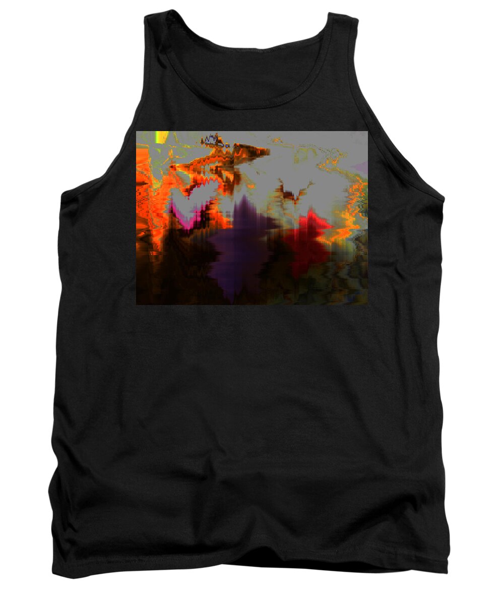 Abstract Tank Top featuring the digital art Prehistoric by Lenore Senior