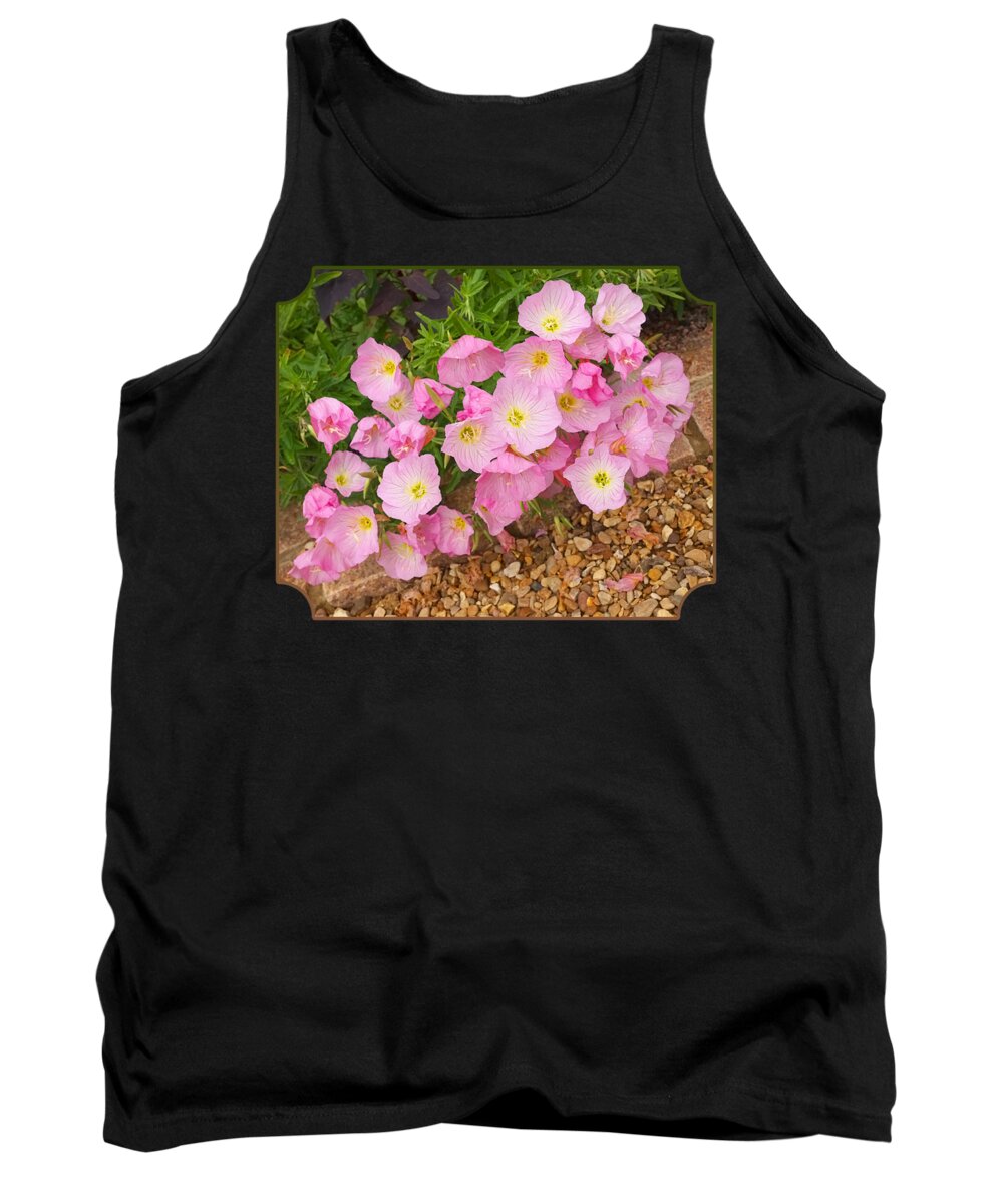 Rose Tank Top featuring the photograph Pretty Pink Rock Roses in the Rain by Gill Billington