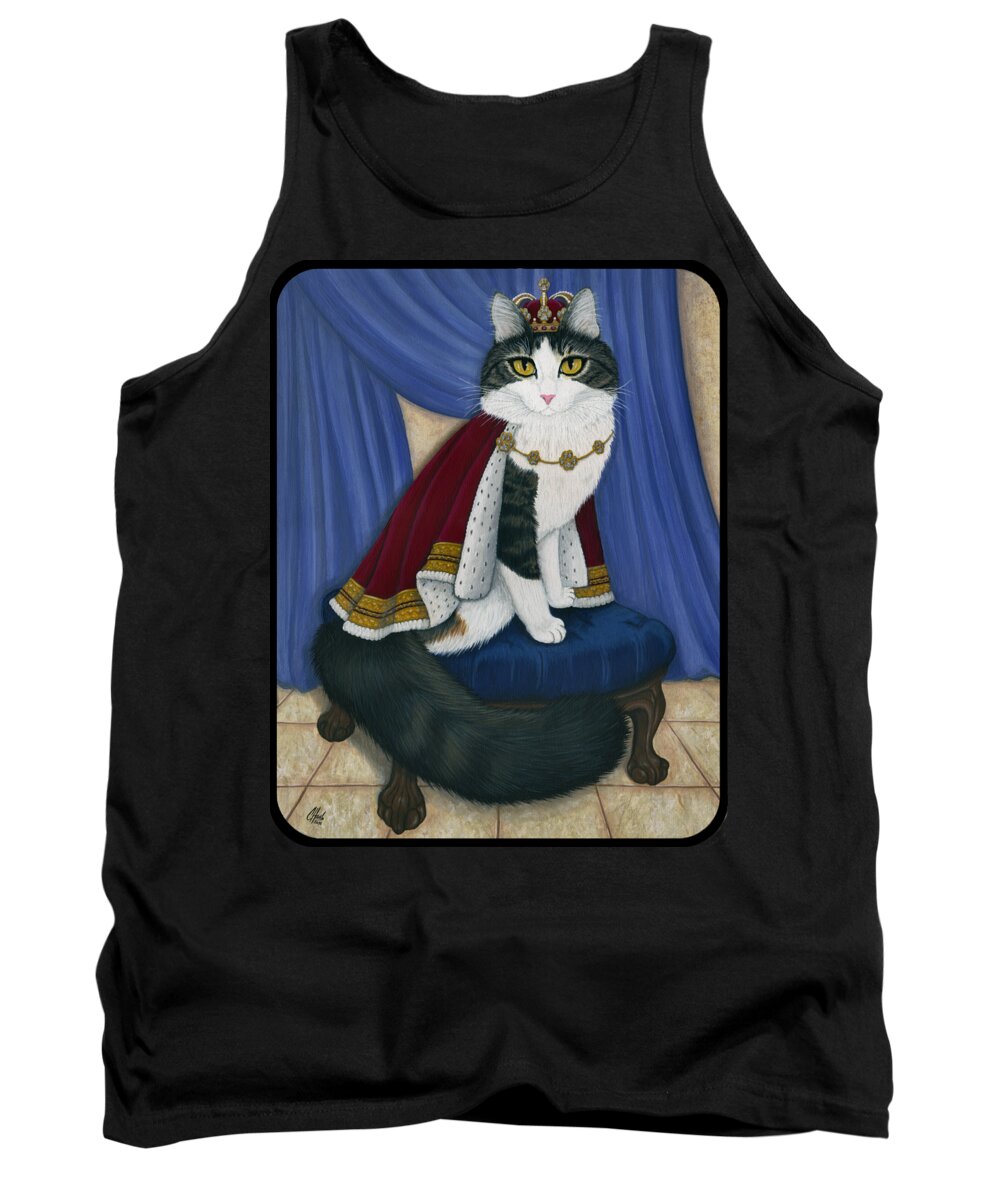 Two Legged Cat Tank Top featuring the painting Prince Anakin The Two Legged Cat - Regal Royal Cat by Carrie Hawks