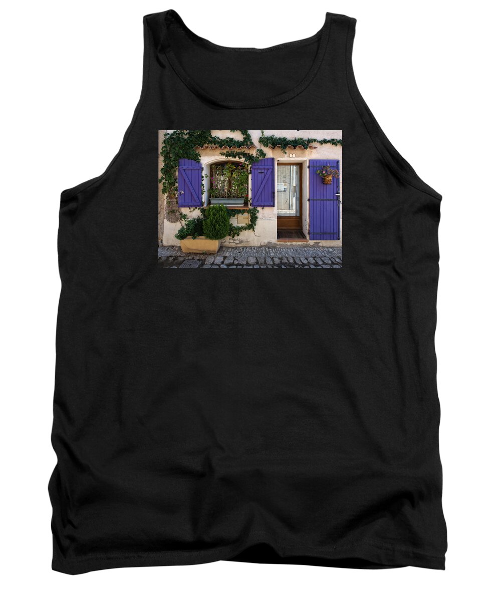 Shutters Tank Top featuring the photograph Purple Shutters by Gary Karlsen