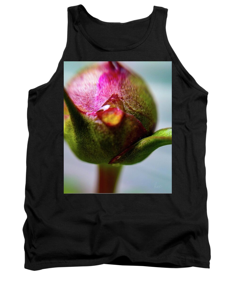 Spring Tank Top featuring the photograph Raindrop on peonie by Bruce Carpenter