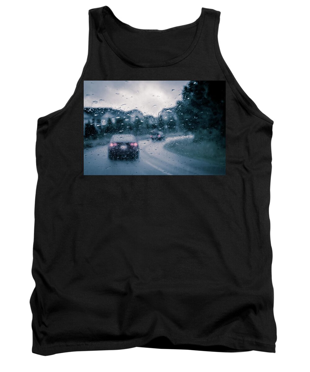 Rainy Drive Tank Top featuring the photograph Rainy Day In June by David Sutton
