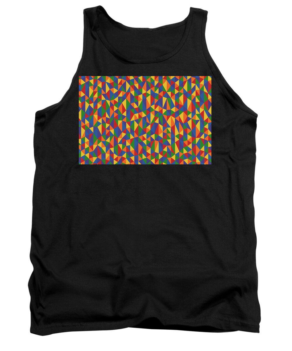 Abstract Tank Top featuring the painting Random Triangular Sinusoid by Janet Hansen