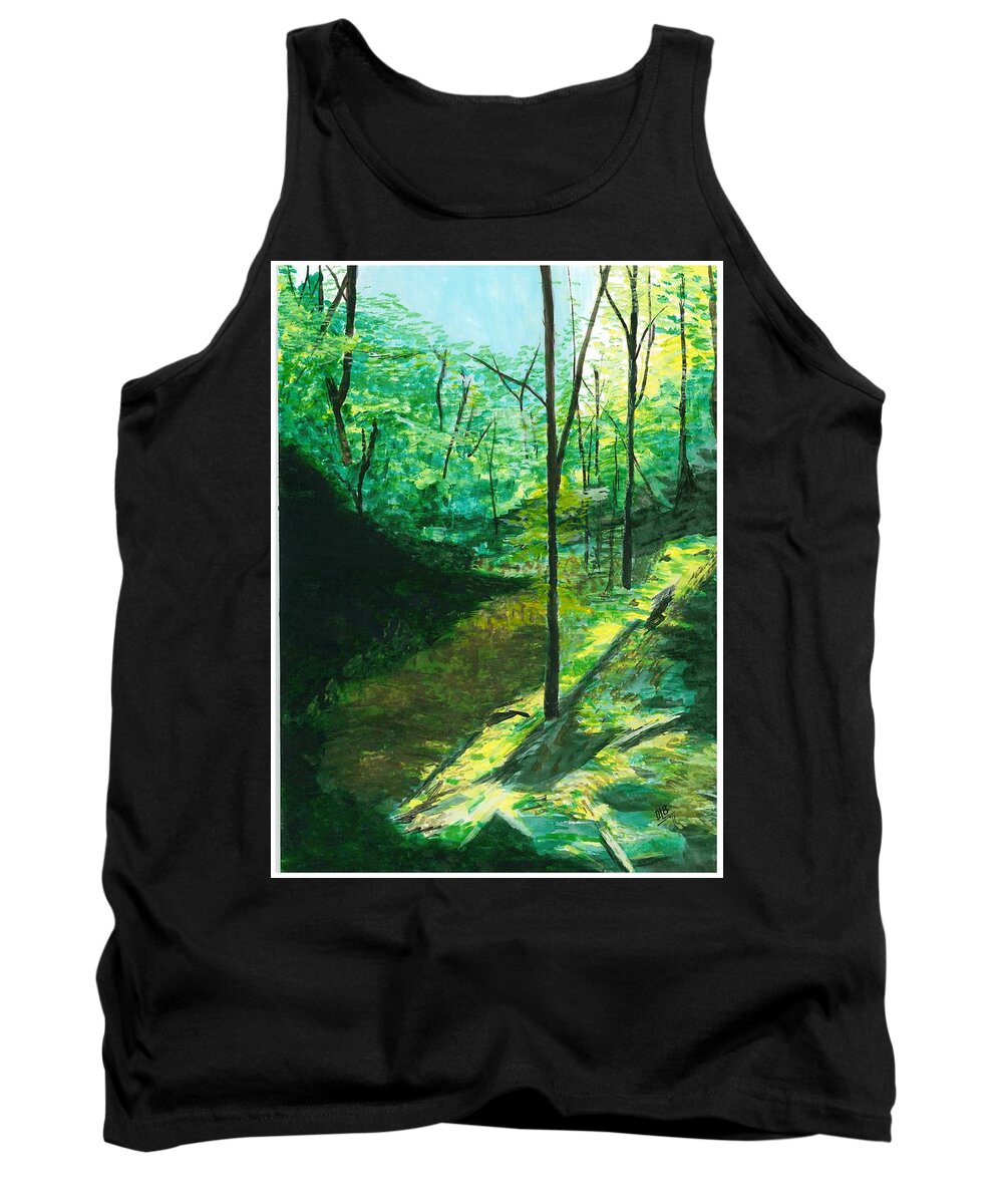 Landscape Tank Top featuring the painting Raven Rocks 3 by David Bartsch