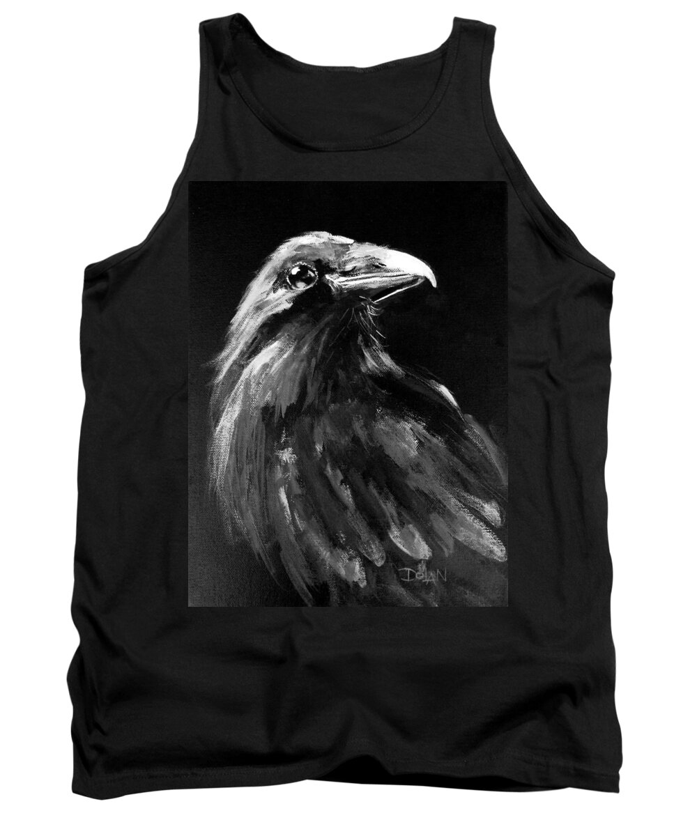 Raven Tank Top featuring the painting Raven Watching by Pat Dolan