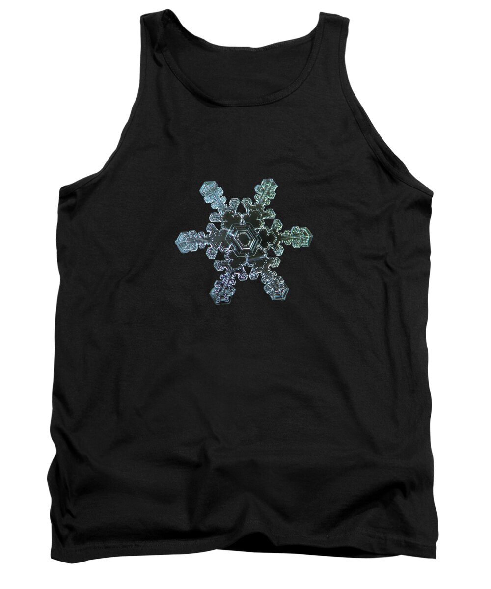 Snowflake Tank Top featuring the photograph Real snowflake - Slight Asymmetry new by Alexey Kljatov