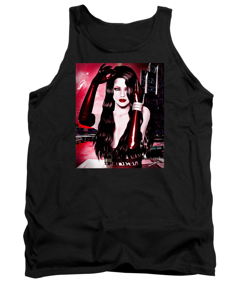 Sci-fi Tank Top featuring the digital art Red City by Alicia Hollinger