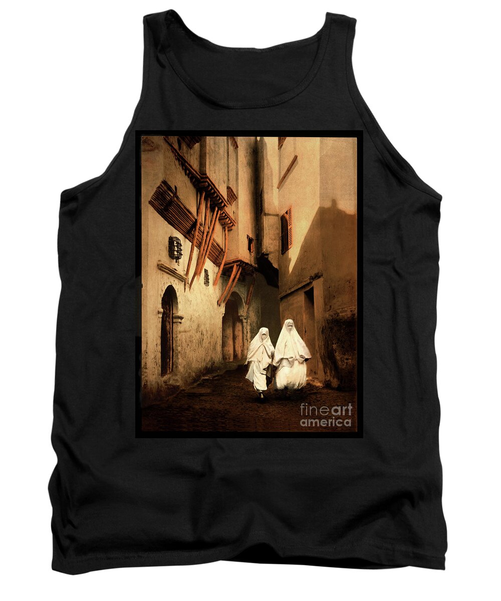 Pattern Tank Top featuring the photograph Red Sea Street in Algiers by Carlos Diaz