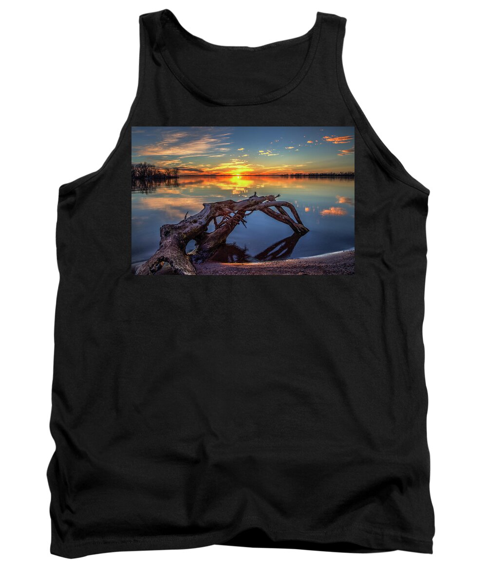 Kansas Tank Top featuring the photograph Reflecting sunset by Crystal Socha