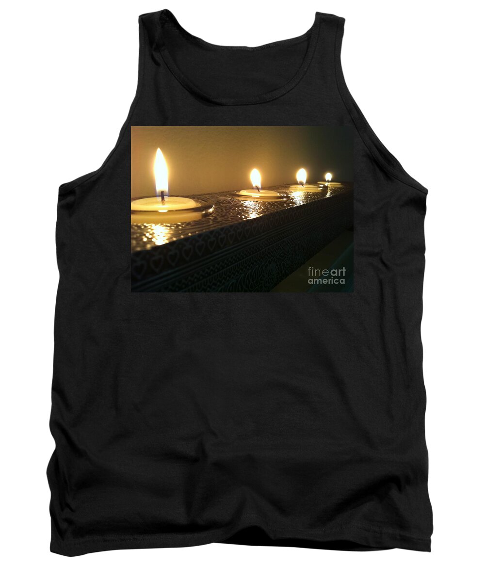 Candles Tank Top featuring the photograph Reflection by Vonda Lawson-Rosa