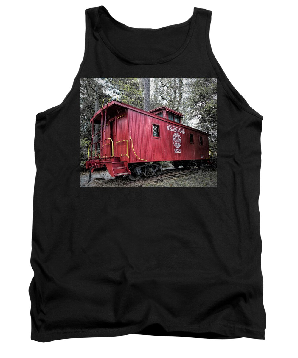 Macon Tank Top featuring the photograph Restored Seaboard Caboose by Thomas Fields