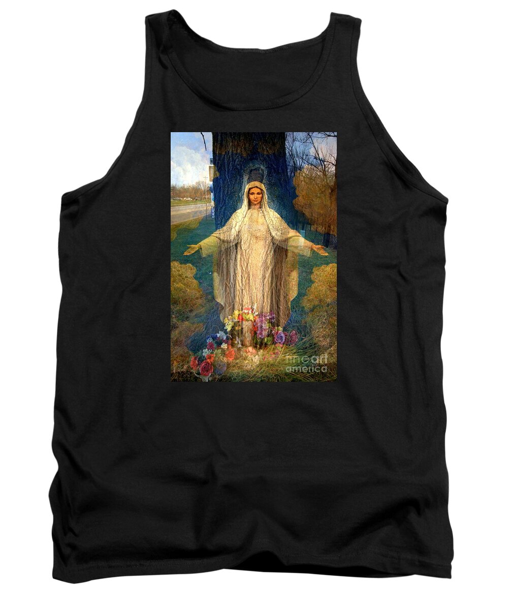 Catholic Tank Top featuring the photograph Roadside Madonna by Rick Rauzi