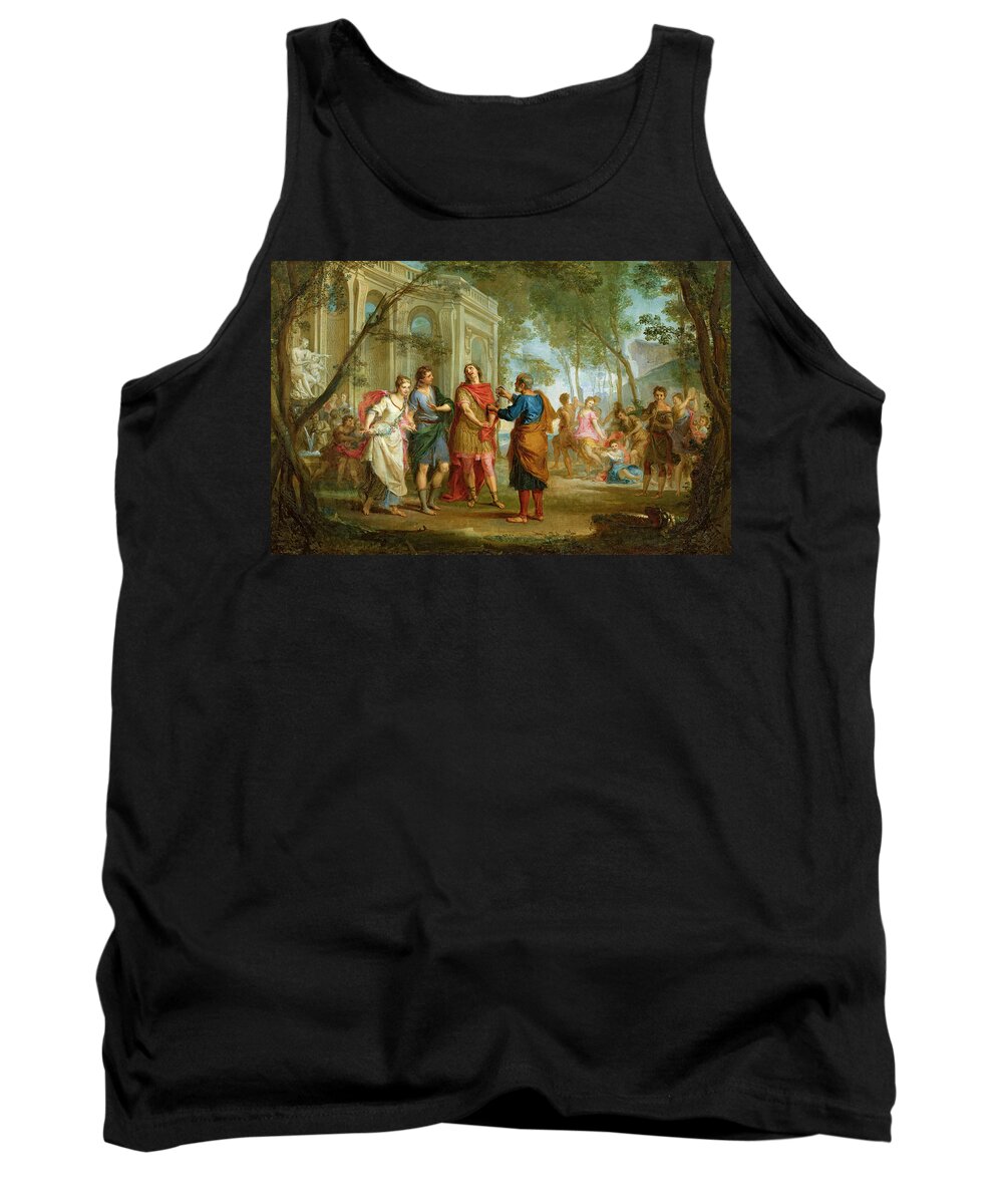 Roland Tank Top featuring the painting Roland Learns of the Love of Angelica and Medoro by Louis Galloche