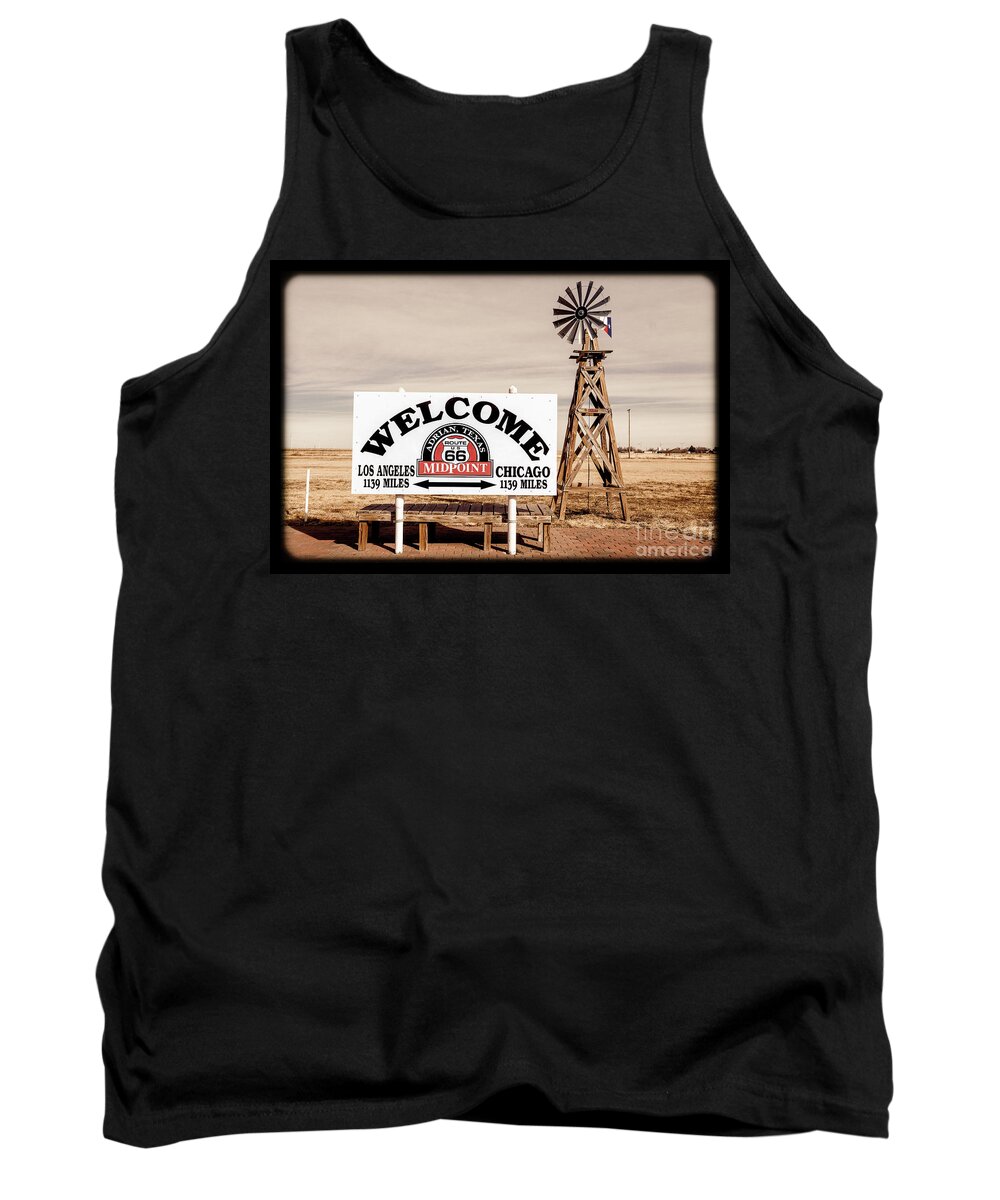Route 66 Midpoint Tank Top featuring the photograph Route 66 Midpoint by Imagery by Charly