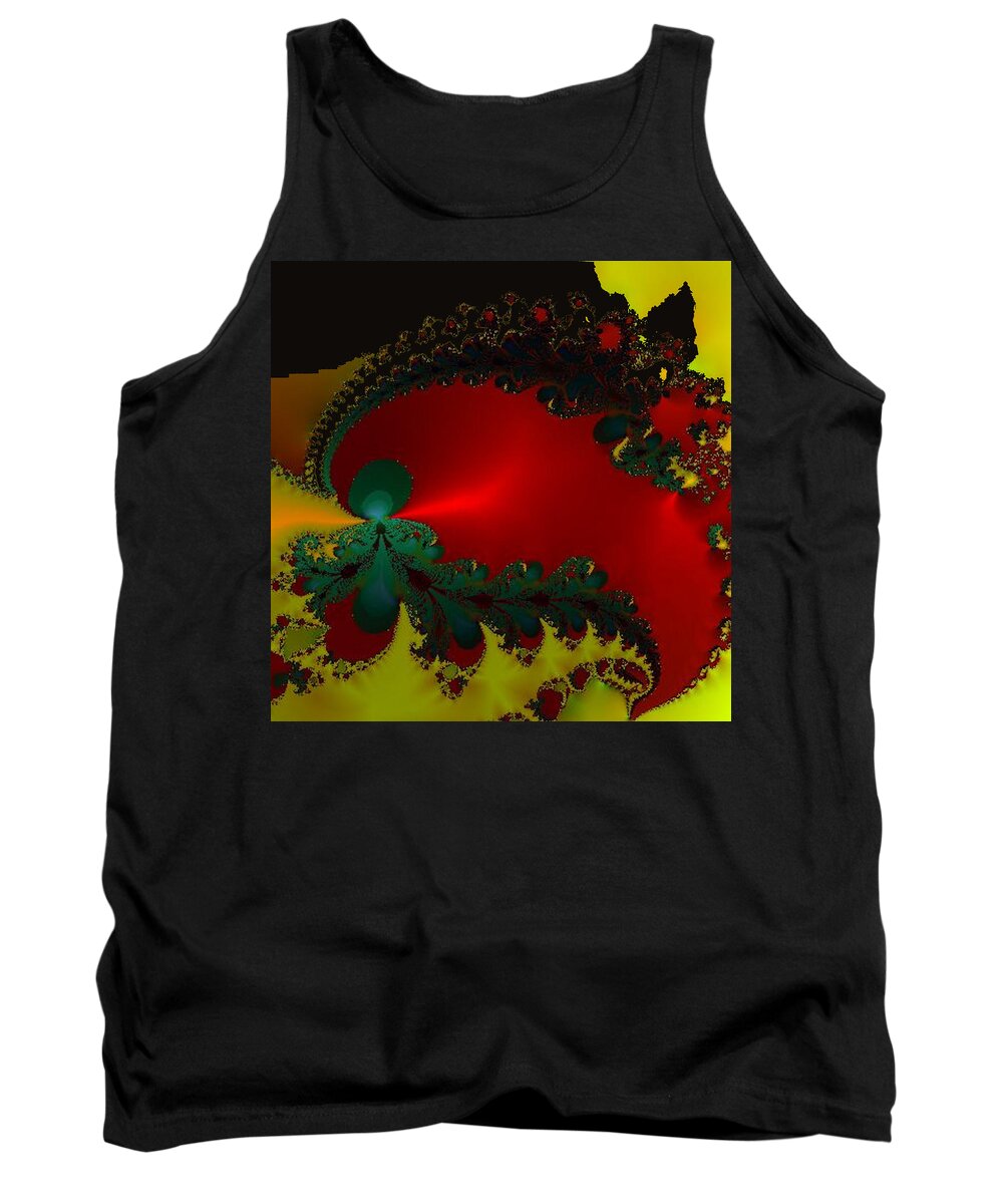 Metallic Tank Top featuring the mixed media Royal Red by Kevin Caudill
