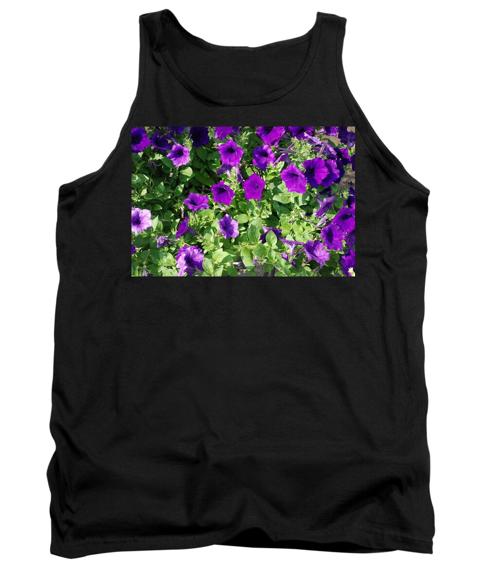 Violet; Purple; Flowers; Plants; Gardening; Garden; Green; Leaves; Groups; Bundles; Purple Bell Flowers; Bell Flowers; Violet Bell Flowers; Violet Flowers; Seasonal; Beauty; Lifestyle; Summer Tank Top featuring the photograph Royalty Bells by Ee Photography