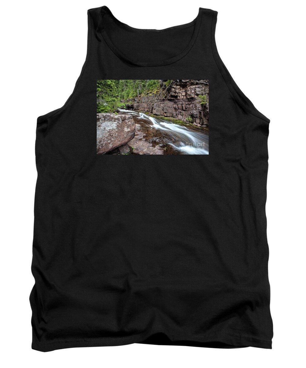 Rapid Stream Tank Top featuring the photograph The Rush to the Sea by Jim Garrison