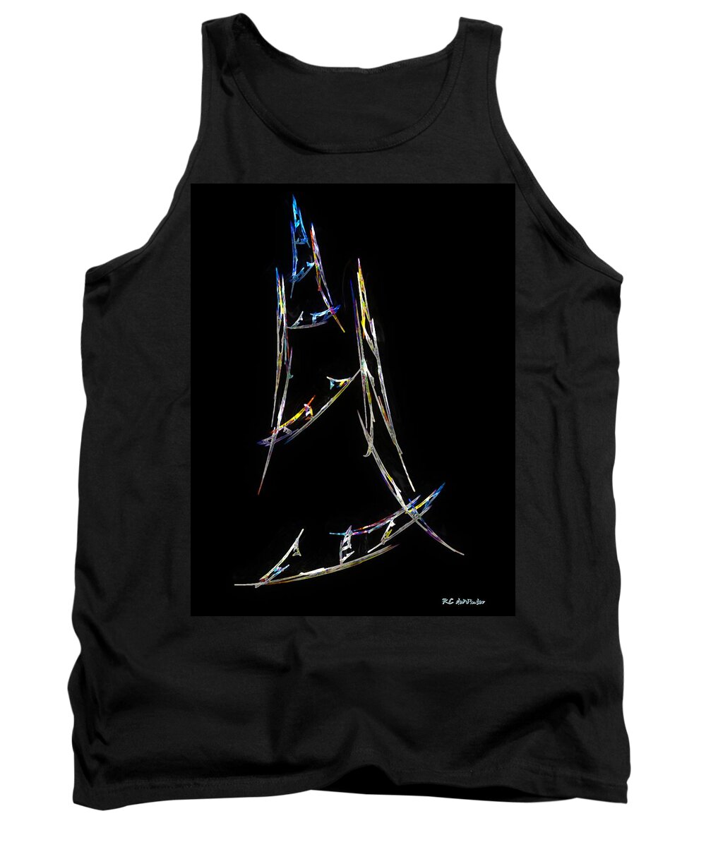Abstract Tank Top featuring the digital art Sailing the South China Sea by RC DeWinter