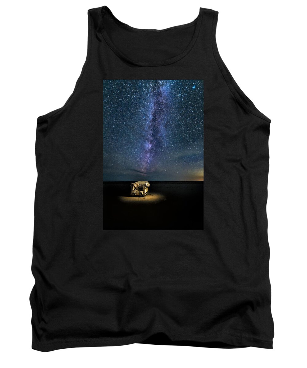 Milky Way Tank Top featuring the photograph Salt Flats Milky Way Chair by Michael Ash