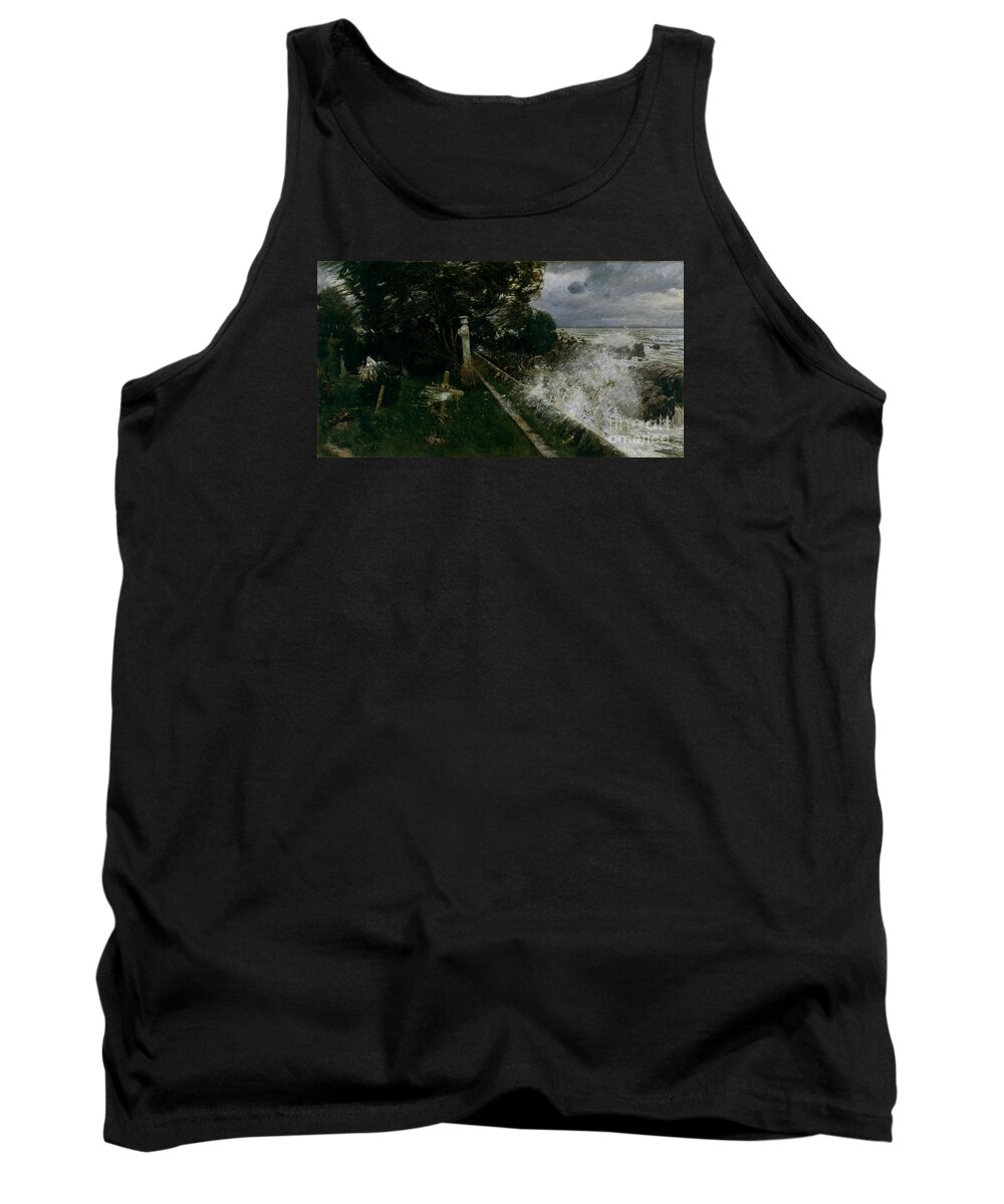 Adolf Hiremy-hirschl Tank Top featuring the painting Seaside Cemetery by Celestial Images