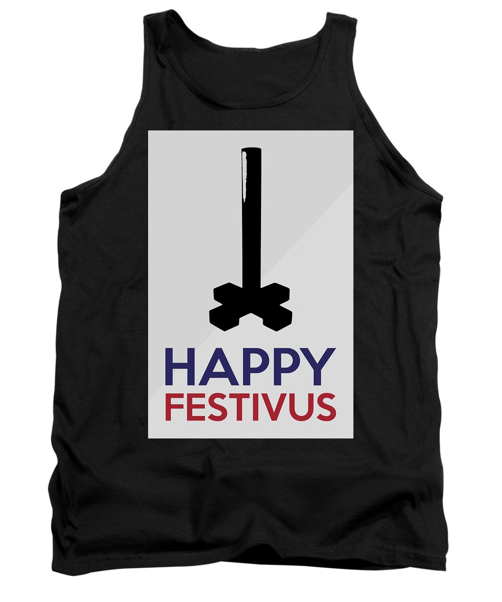 Happy Festivus Tank Top featuring the painting Seinfeld Poster Quote Happy Festivus - Jerry Seinfeld, George Costanza by Beautify My Walls