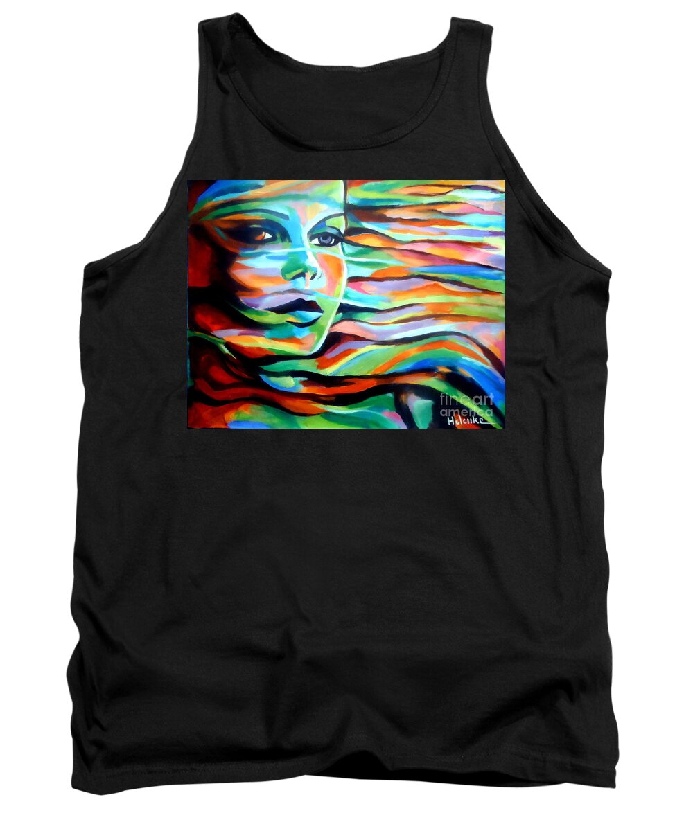 Contemporary Art Tank Top featuring the painting Sheltered by the wind by Helena Wierzbicki