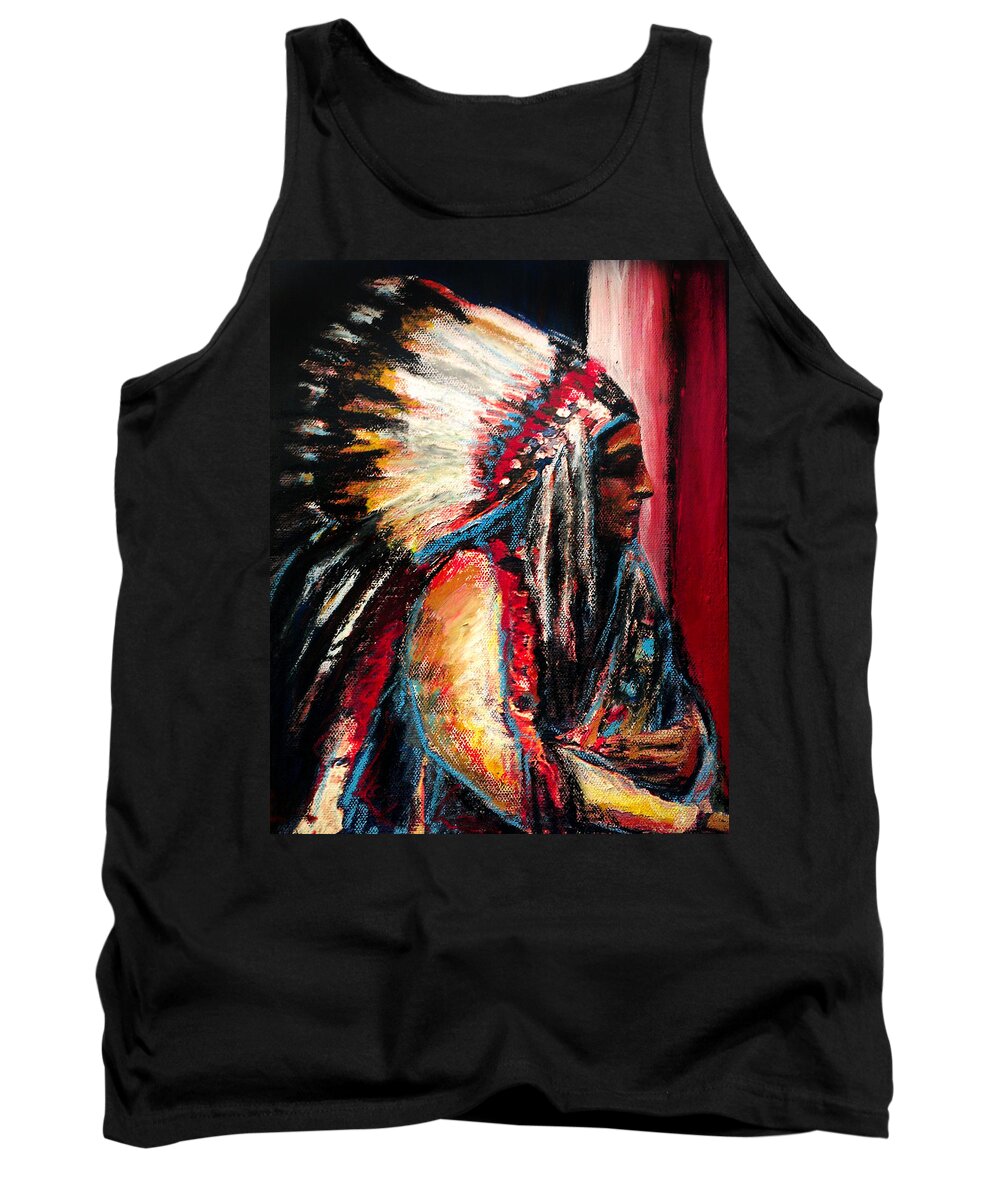 Native American Tank Top featuring the painting Sitting Bull by Frank Botello