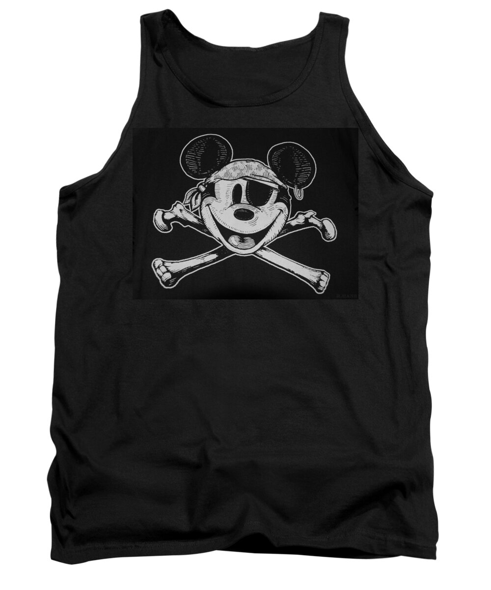 Magic Kingdom Tank Top featuring the photograph Skull And Bones Mickey by Rob Hans