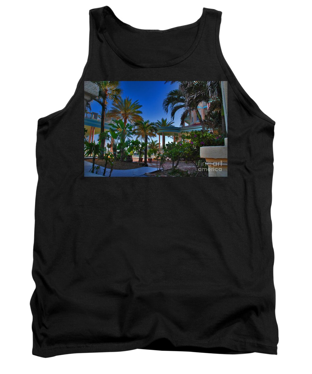Key West Tank Top featuring the photograph Southernmost Lush Garden in Key West by Susanne Van Hulst