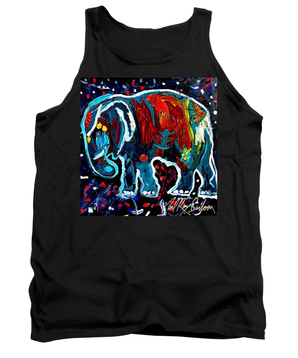 Elephant Tank Top featuring the painting Sparky by Neal Barbosa