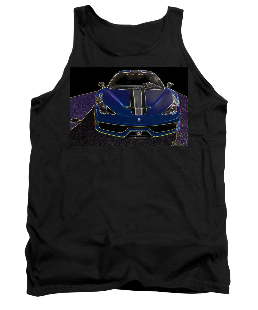 Ferrari Tank Top featuring the drawing Speciale art by Darrell Foster