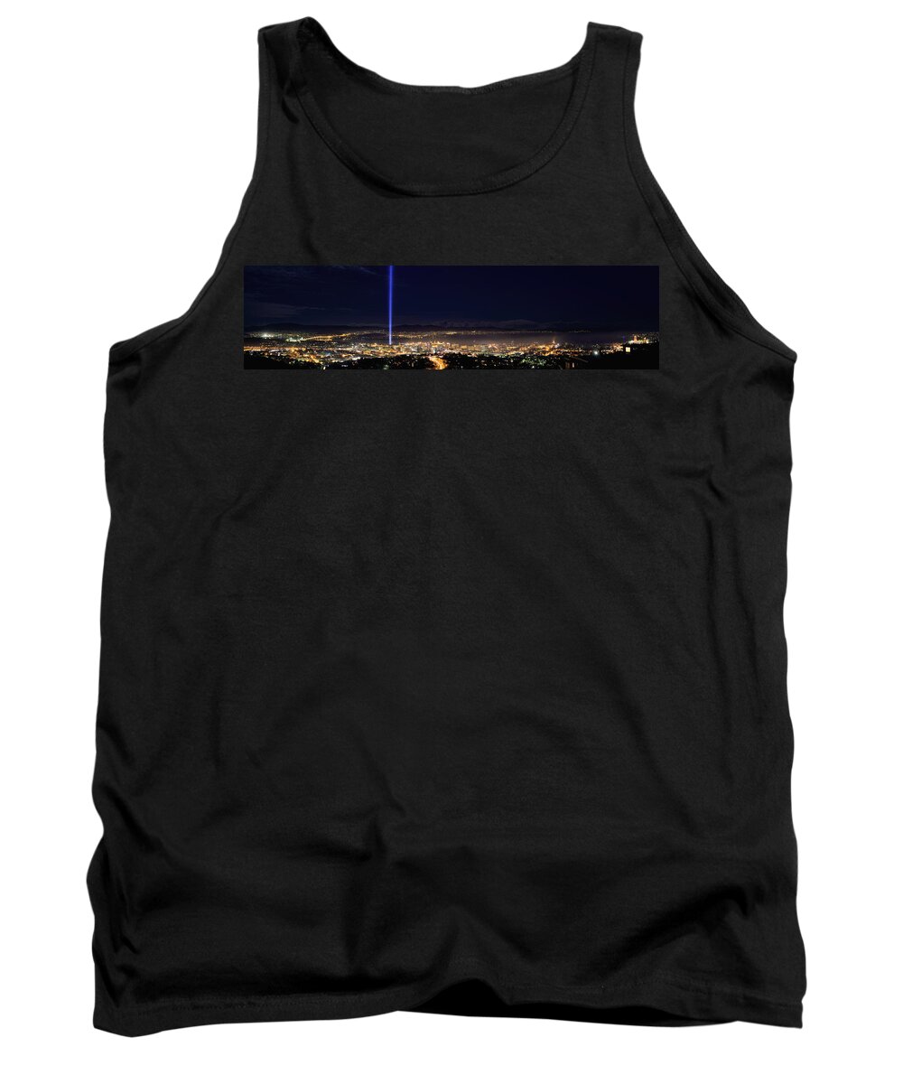 Spectra Tank Top featuring the photograph Spectra with Moonlit Sky by Anthony Davey