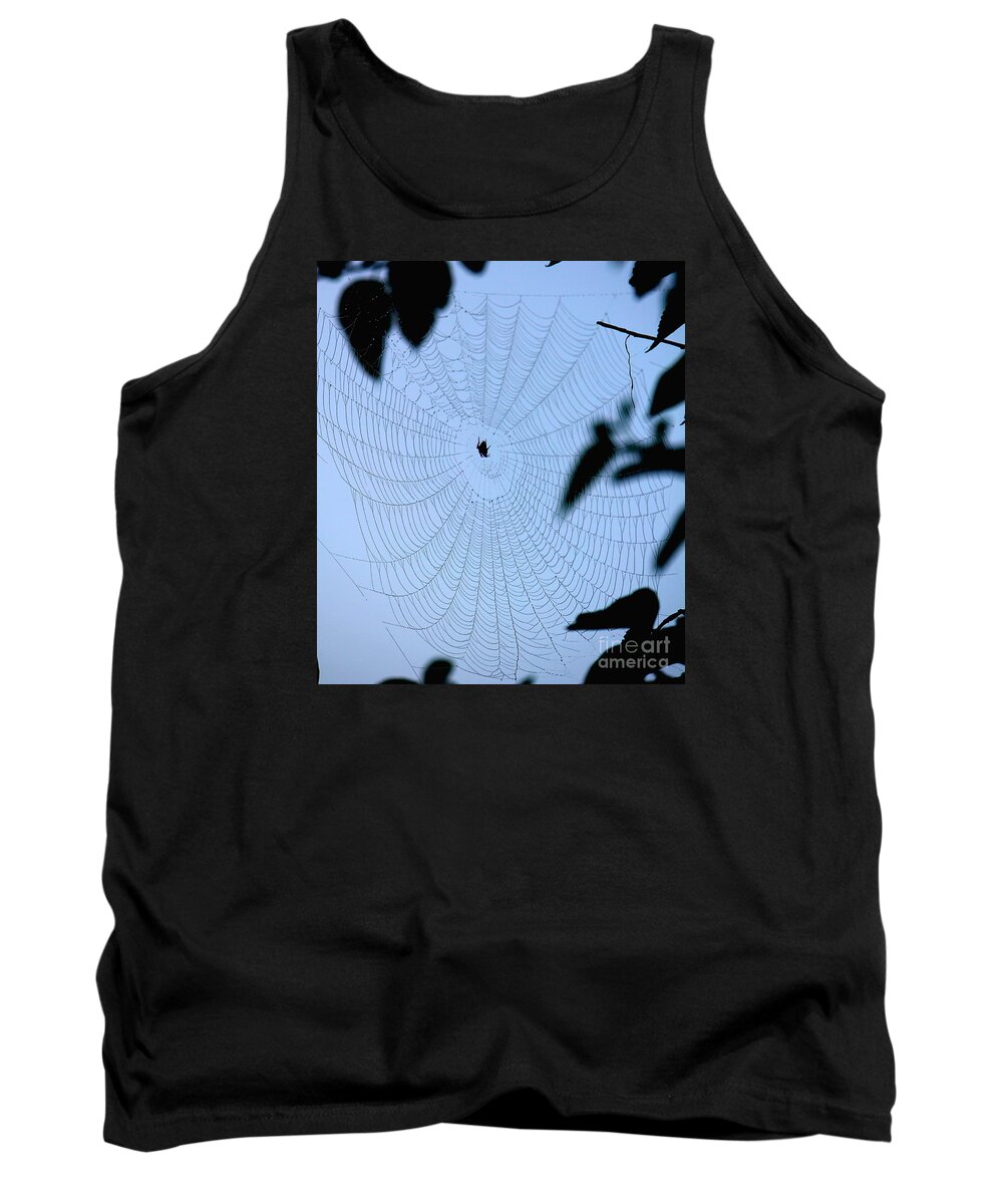 Spider Web Tank Top featuring the photograph Spider in Web by Sheri Simmons