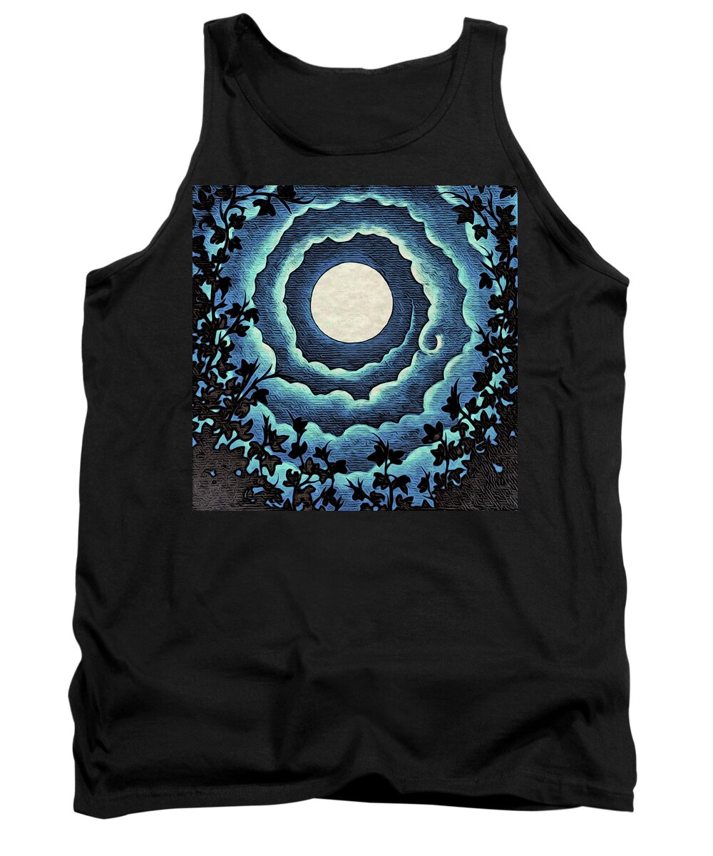 Night Tank Top featuring the digital art Spiral Clouds by Paisley O'Farrell