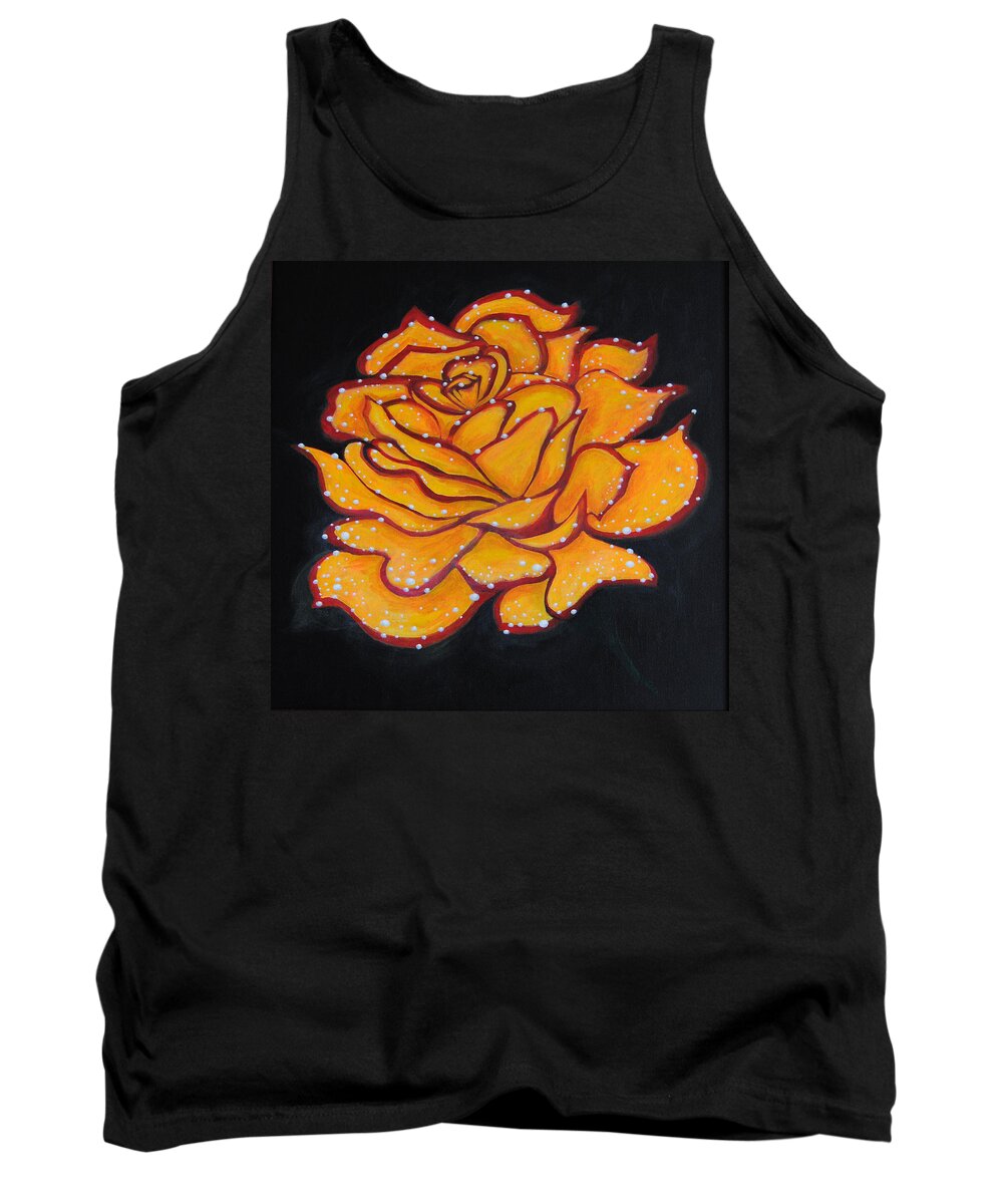 Rose Tank Top featuring the painting Splendid Armour by Vallee Johnson