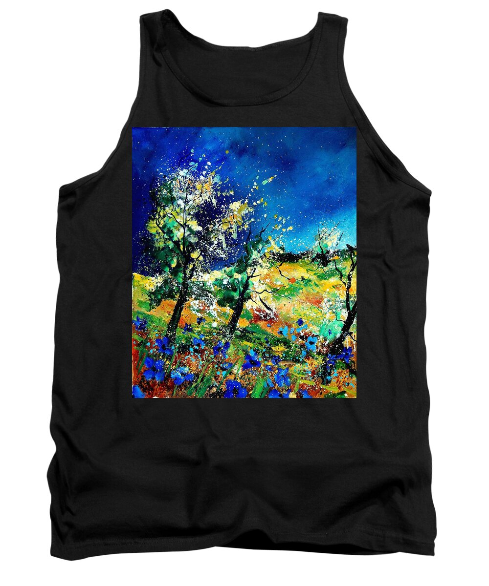 Tree Tank Top featuring the painting Spring 56 by Pol Ledent