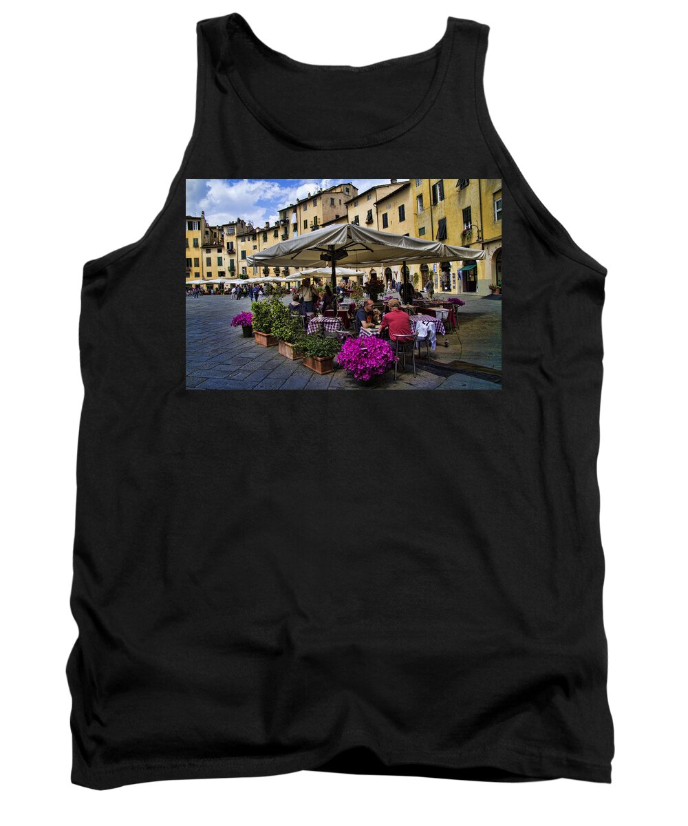 Roman Tank Top featuring the photograph Square Amphitheater in Lucca Italy by David Smith