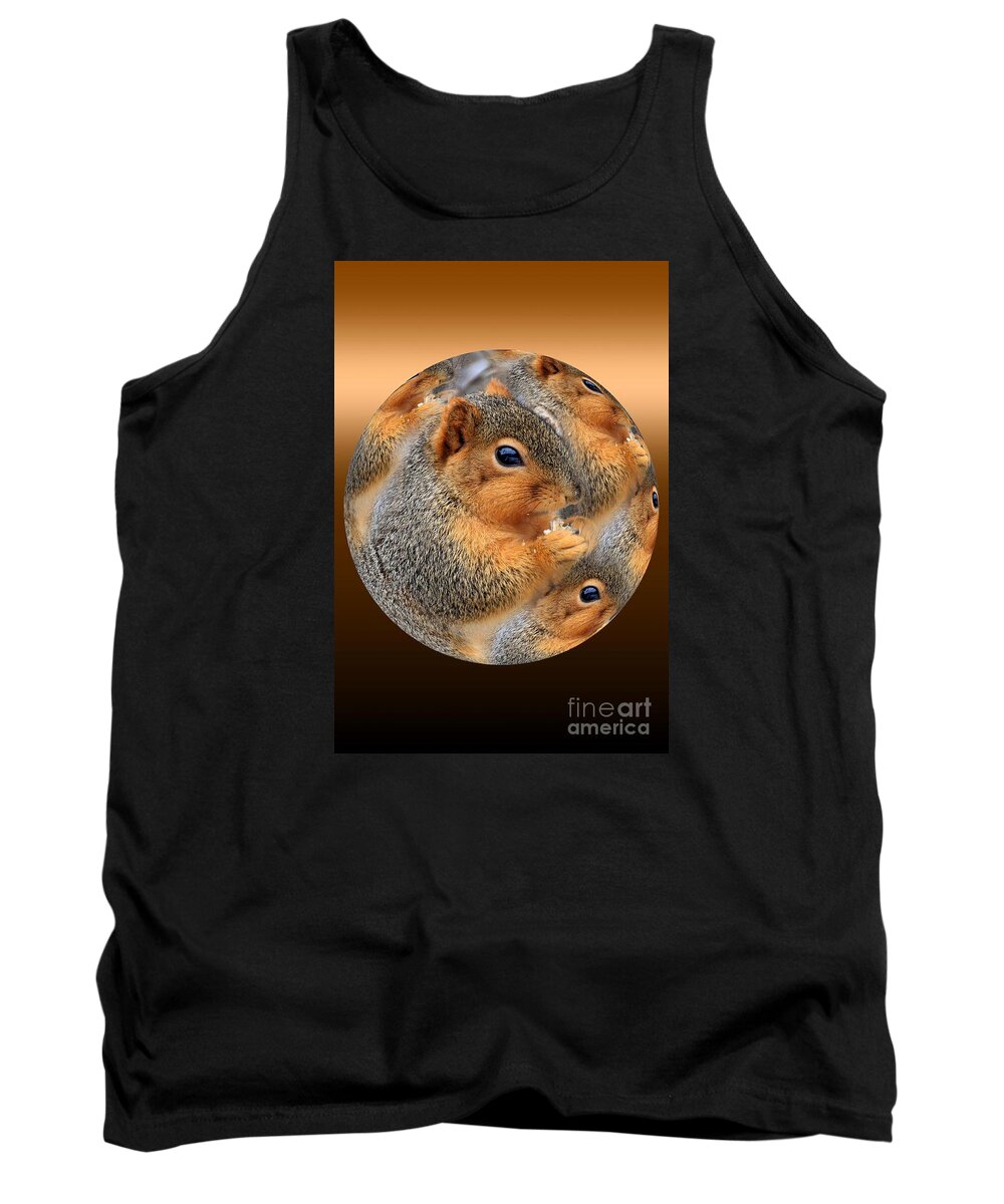Squirrel Tank Top featuring the photograph Squirrel in a ball no.3 by Rick Rauzi