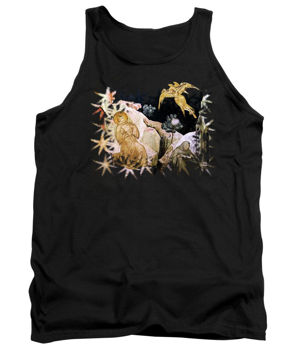  St Francis Tank Top featuring the mixed media St Francis of Assisi Stigmata by Pietro Lorenzetti