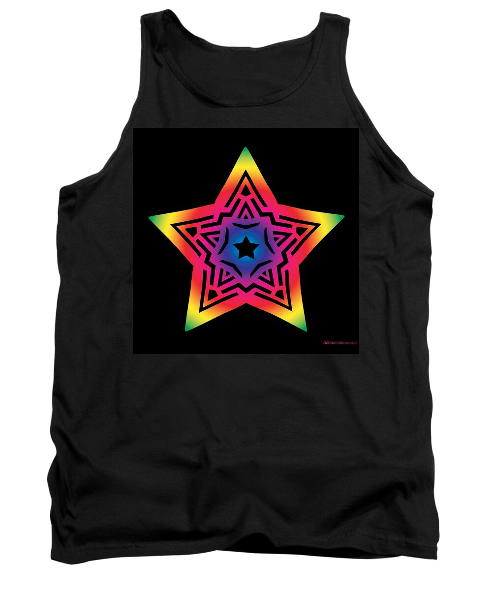 Pentacle Tank Top featuring the digital art Star of Gratitude by Eric Edelman
