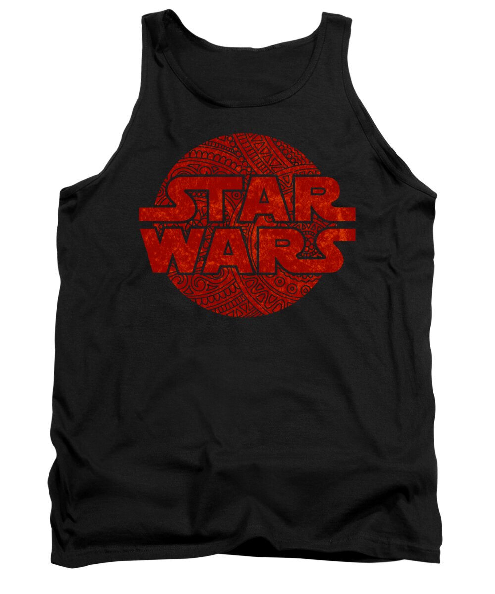 Star Wars Tank Top featuring the mixed media Star Wars Art - Logo - Red by Studio Grafiikka