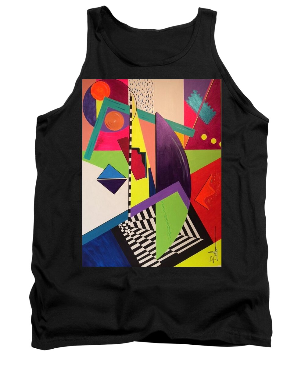 Modern Contemporary Abstract Tank Top featuring the painting Staying Afloat by Robyn Little
