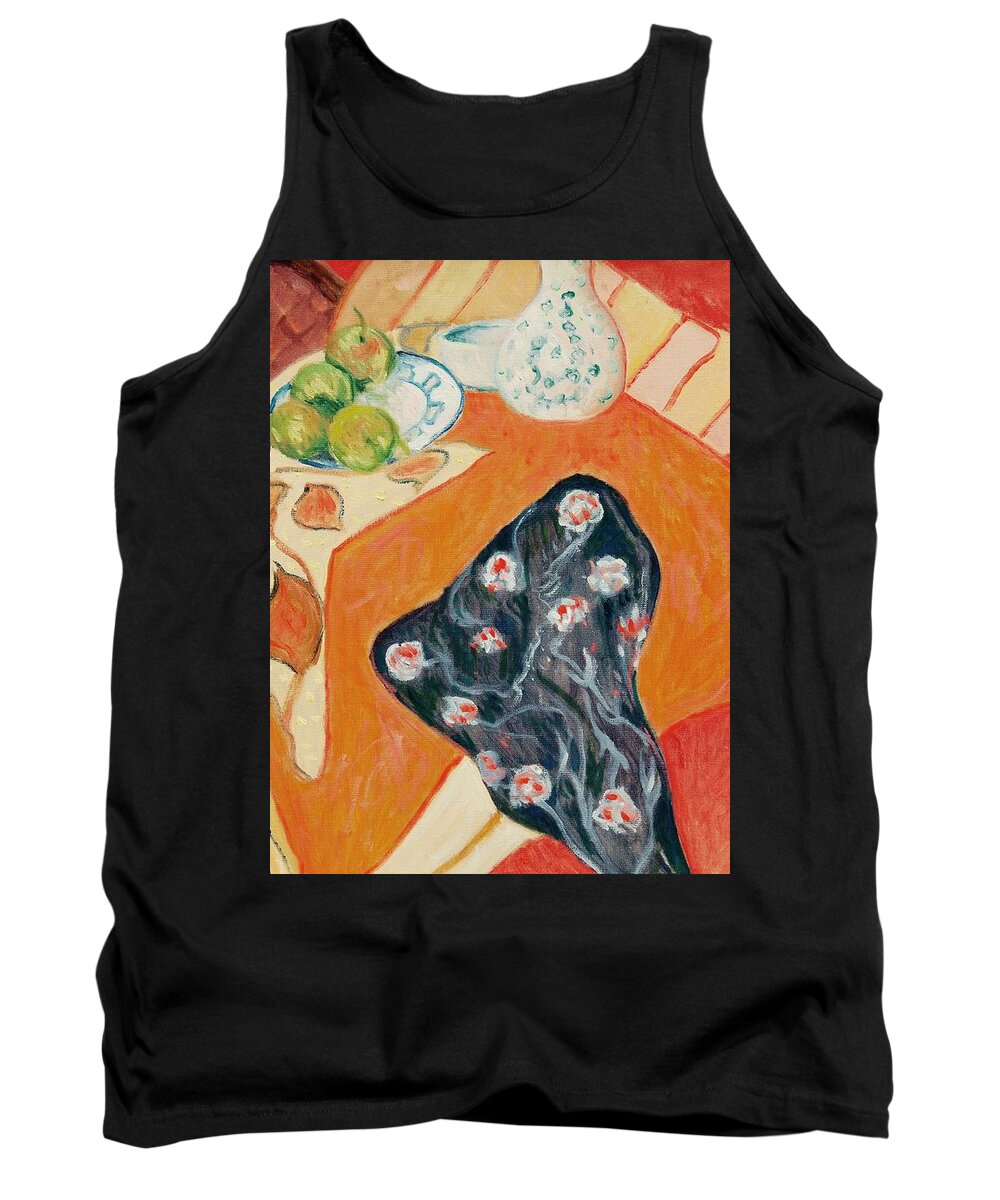 Sill Live Tank Top featuring the painting Still live with red by Pierre Dijk